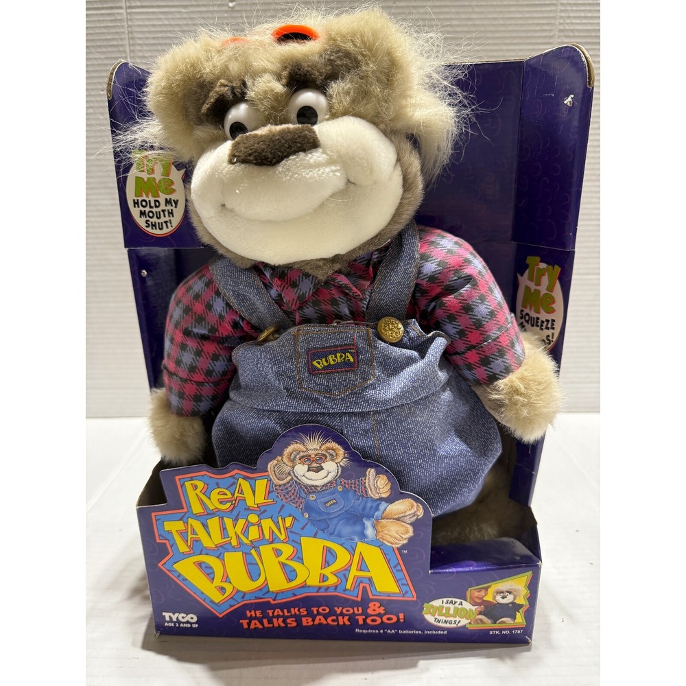 REAL TALKIN' BUBBA - Vintage‎ 1997 Tyco Plush Talking Stuffed Animal Bear